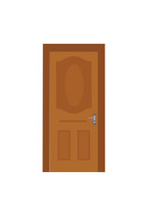 Vector illustration of wooden door
