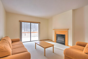 Cozy Living Room with Fireplace Illustration