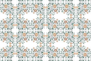 vintage seamless floral pattern with botanical motifs traditional ethnic ikat design for fabric wallpaper and fashion textile all over repeat blossom flower texture