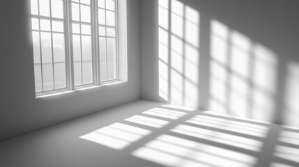 Sunlight Streaming Through Window in Empty Room