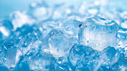 Obraz premium Closeup Blue crystals ice cubes as background, Ice for background