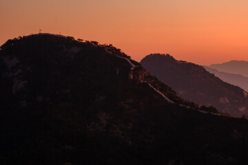 Scenic view of Seoul against sky during sunrise