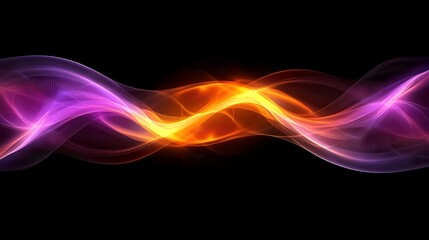 Dynamic waves of light and color abstract digital art dark background vibrant environment creative concept