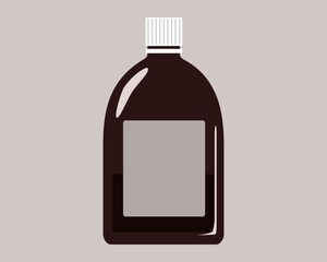 Simple vector bottle with an empty label, flacon for medicine or cosmetics