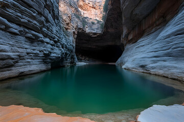 Deep Teal Gorge Pool Realistic Photo