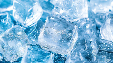 Obraz premium winter blue ice cube texture background, background with ice cubes.
