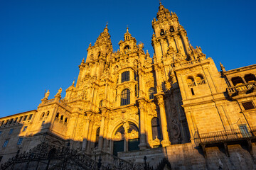 Santiago de Compostela Cathedral, Obradoiro facade, Santiago de Compostela, province of La Coru&ntilde;a, Galicia,