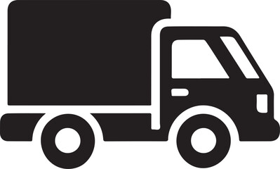 Black Delivery Truck Vector Silhouette for Moving and Transportation Services