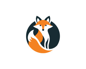 Colorful fox logo design icon symbol vector illustration
