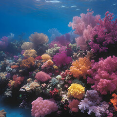 Naklejka premium Vibrant Coral Reef Underwater Photo