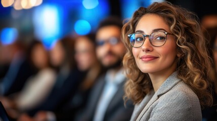 Confident Young Businesswoman at Conference