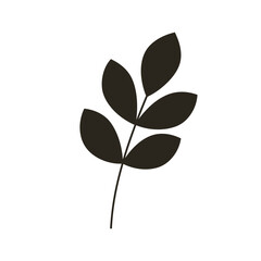 Minimalist Mid Century Modern Flower Vector Illustration on White Background.