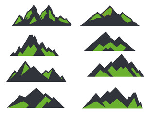 Fototapeta premium Mountain Silhouette Vector Illustration collection set