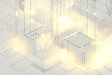 Panoramic light ornament technology with isometric geometric patterns in minimalistic design