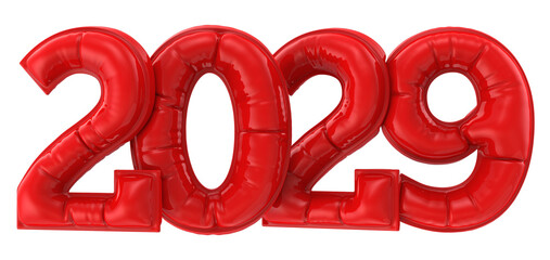 Number 2029 Red 3D Redner
