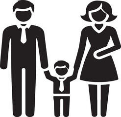 Family vector illustration graphic with parent and child in matching attire