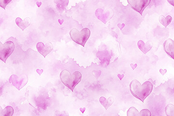 Soft pink watercolor background, heart shapes, romantic design, perfect for invitations, love themes, and celebrations.