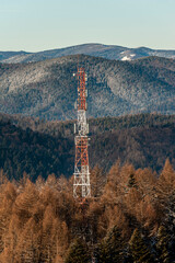 Obraz premium Polska zima w górach, Beskid Sądecki, Muszyna.