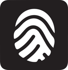 Secure Fingerprint Authentication System Icon Illustration