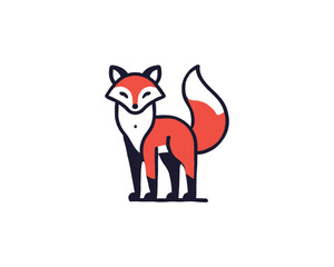 Colorful fox logo design icon symbol vector illustration