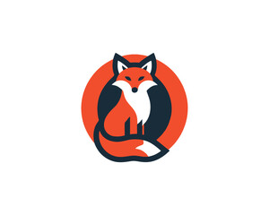 Colorful fox logo design icon symbol vector illustration