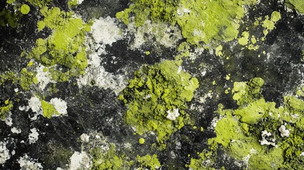 Obraz premium Abstract fluid art with green and black colors, white paint splashes, and marble texture design