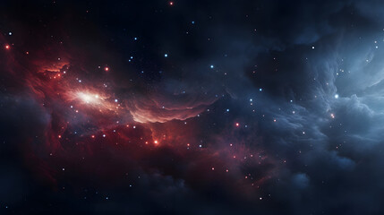 Obraz premium Digital space with milky way and nebula abstract graphic poster 