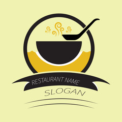 Chinese Restaurant Logo. Chinese food logo emblem noodles ramen design vector illustration template red bowl for restaurant