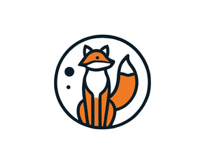 Colorful fox logo design icon symbol vector illustration