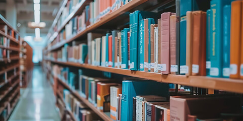 Bookshelf with a Variety of Books