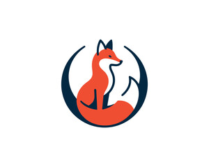 Colorful fox logo design icon symbol vector illustration