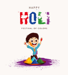 Illustration of colorful Happy Holi. Vector of Indian hindu festival of colors with creative frames and text of holi.