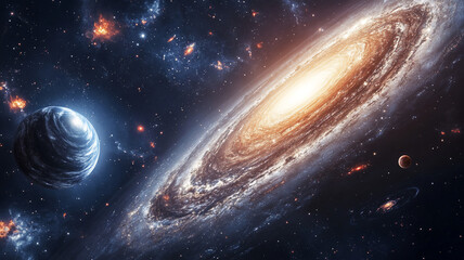 Obraz premium Astral landscape with cosmic lights spreading across the sky 