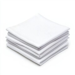 Neatly Stacked White Sheets of Cotton Napkins Isolated on a Clean Background Evoking Minimalism and Simplicity in Everyday Dining and Decor
