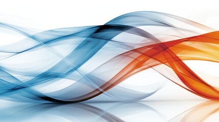 Naklejka premium Abstract Blue and Orange Swirling Waves Dynamic Flowing Design Modern Art Background
