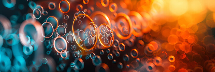 abstract background with a series of interconnected circles in autumn colors, representing the cycle of seasons