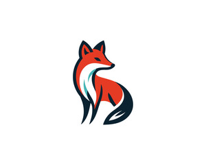 Colorful fox logo design icon symbol vector illustration