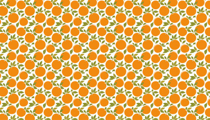 Seamless pattern with oranges. Vector illustration for your design.