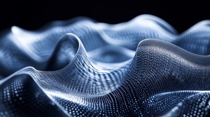 Obraz premium Exploring the mesmerizing patterns of holographic waves illuminated against a dark background