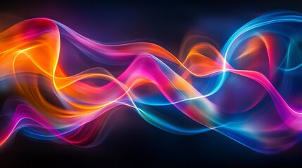 Holographic waves of color creating dynamic patterns in a vibrant display of light and energy