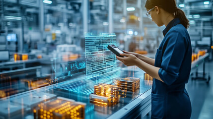 A woman is looking at a computer screen
