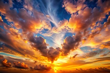 Naklejka premium Heart Shaped Cloud Sunset - Romantic Sky Stock Photo
