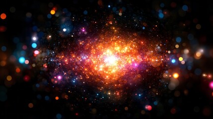 Vibrant holographic representation of a cosmic explosion in a dark and expansive universe