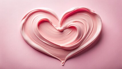 Heart-Shaped Cream Swirls, Beauty Product, Cosmetic Texture, Skincare,  Luxury Cream Background