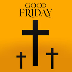 Good Friday. Background with wooden cross, Vector illustration