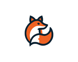 Colorful fox logo design icon symbol vector illustration
