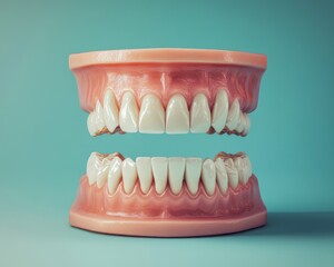 Obraz premium A small open object with two rows of human teeth inside, displayed through an open front.