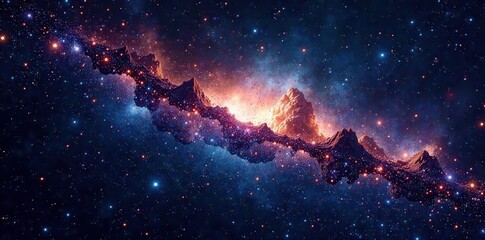 Fototapeta premium Infinite star-speckled expanse, deep cosmic blackness , night sky, backdrop