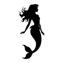 Mermaid Silhouette in Gentle Ocean Breeze