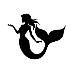 Mystical Mermaid Silhouette in Blue Hues